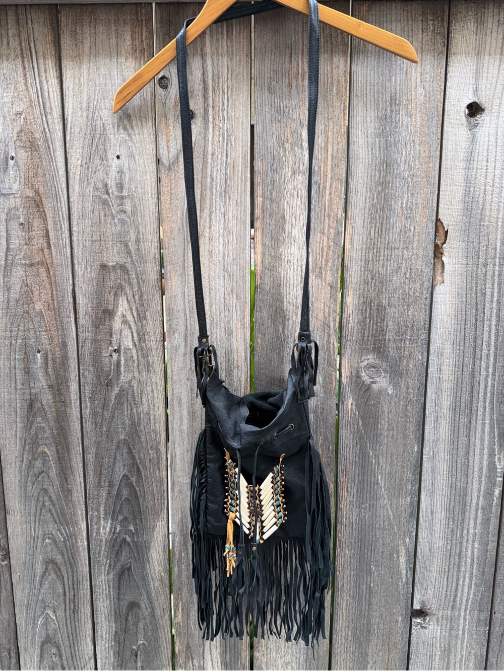 Spell & The Gypsy Leather Dreamweaver Crossbody Bag Black
